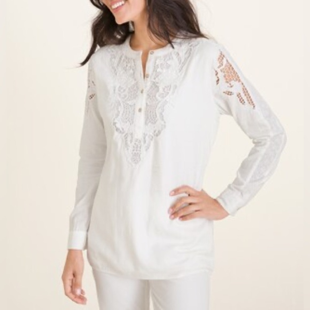 Chico’s Embroidered Pullover Blouse - Picture 1 of 10